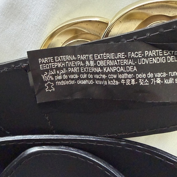 Zara Leather Brown Croc-Embossed Belt with Gold Buckle main image 9